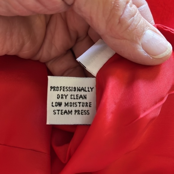 David Hayes vintage 100% red wool, midi long sleeved dress. Size 10 - Picture 10 of 10